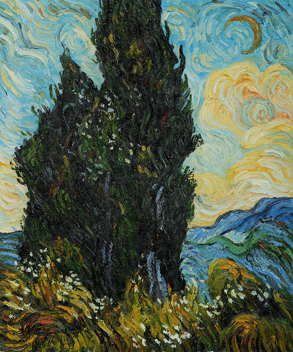 Two Cypresses - Van Gogh Painting On Canvas